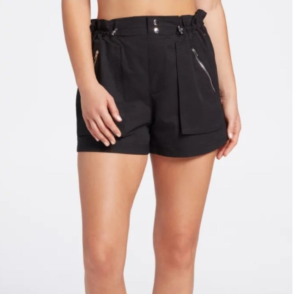 Calia Woven Paperbag Shorts Black size Small